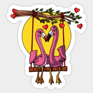 Flamingo Bird Couple Sticker